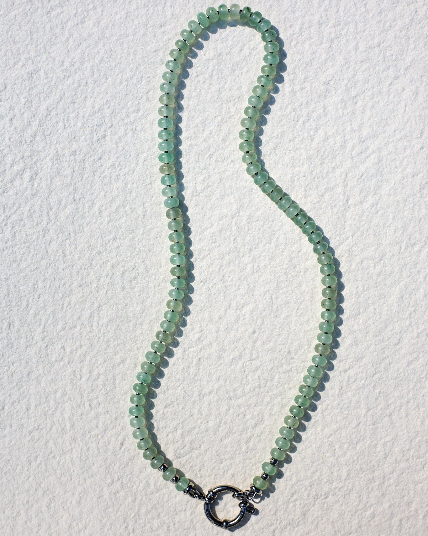 The O Necklace | Natural Stone Rondelle Knotted | Glasses Holder