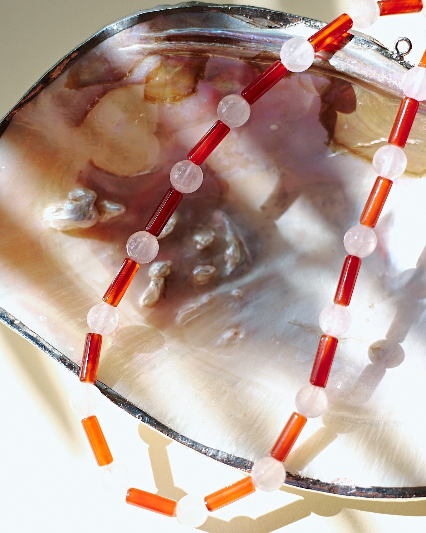 Gingham | Rose Quartz & Agate | Glasses Chain