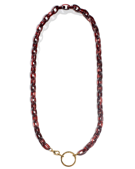 The O Bio-Acetate Glasses Necklace|Burgundy & Deep Ocean Blue