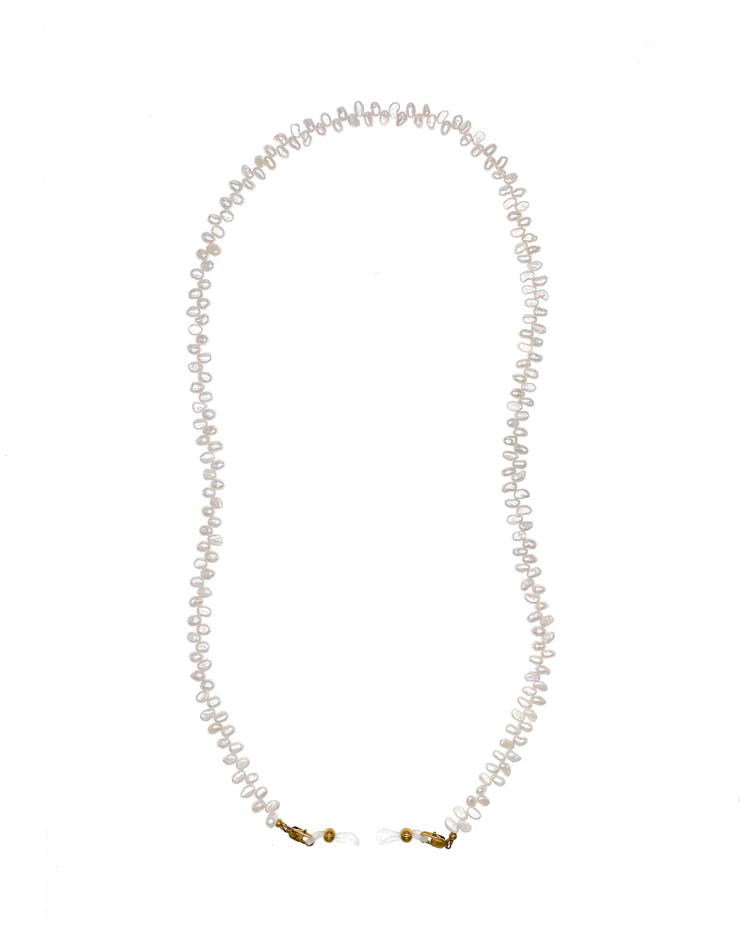 White Blossom Petal-Shaped Fresh Water Pearl Glasses Chain