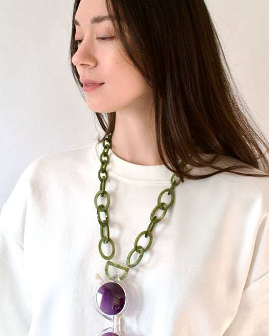 Original D Necklace | Opal Green | Glasses Necklace