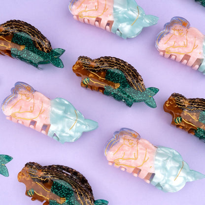 Green Mermaid Hair Claw