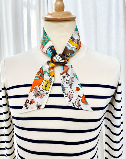 Bio Acetate Scarf Ring - Dark Tokyo / Flesh Beige