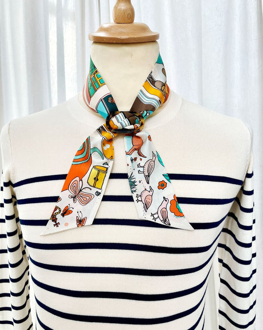 Bio Acetate Scarf Ring - Dark Tokyo / Flesh Beige