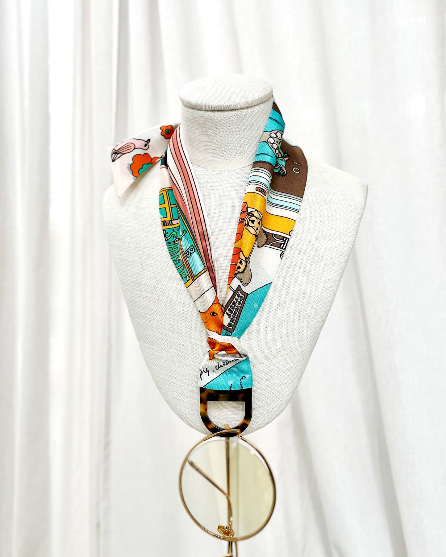 Bio Acetate Scarf Ring - Dark Tokyo / Flesh Beige