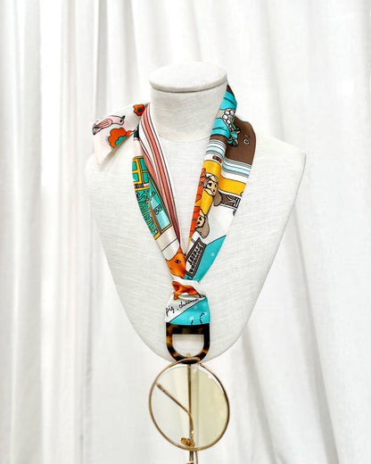 Bio Acetate Scarf Ring - Dark Tokyo / Flesh Beige