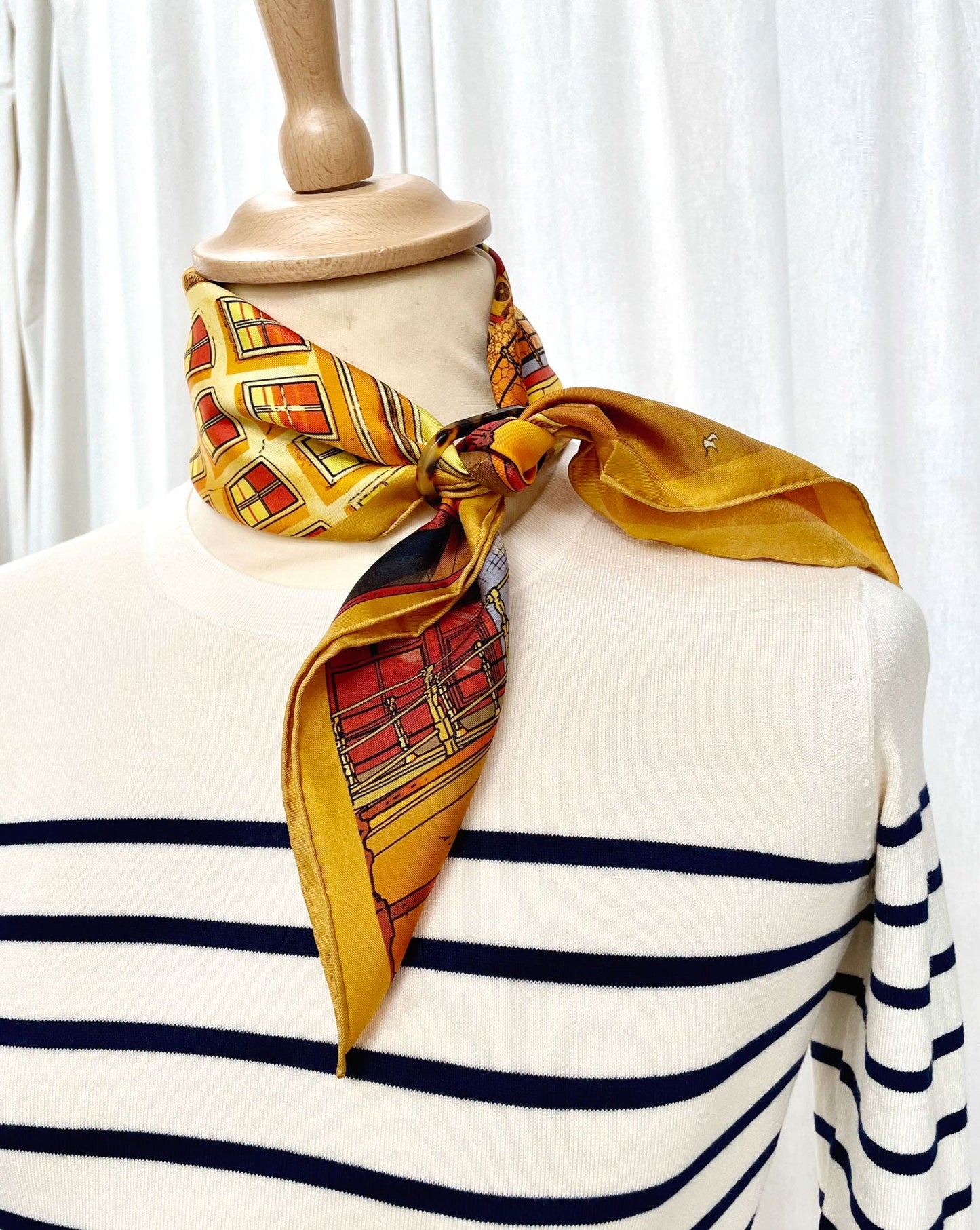 Bio Acetate Scarf Ring - Dark Tokyo / Flesh Beige