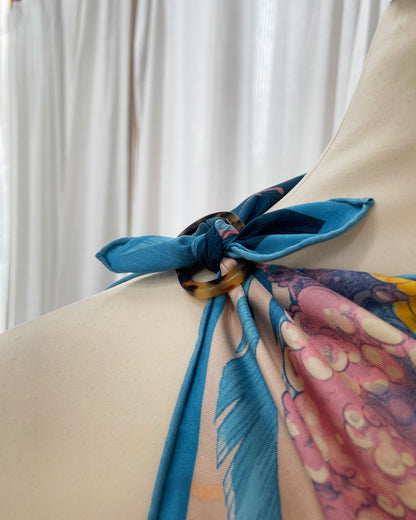 Bio Acetate Scarf Ring - Dark Tokyo / Flesh Beige