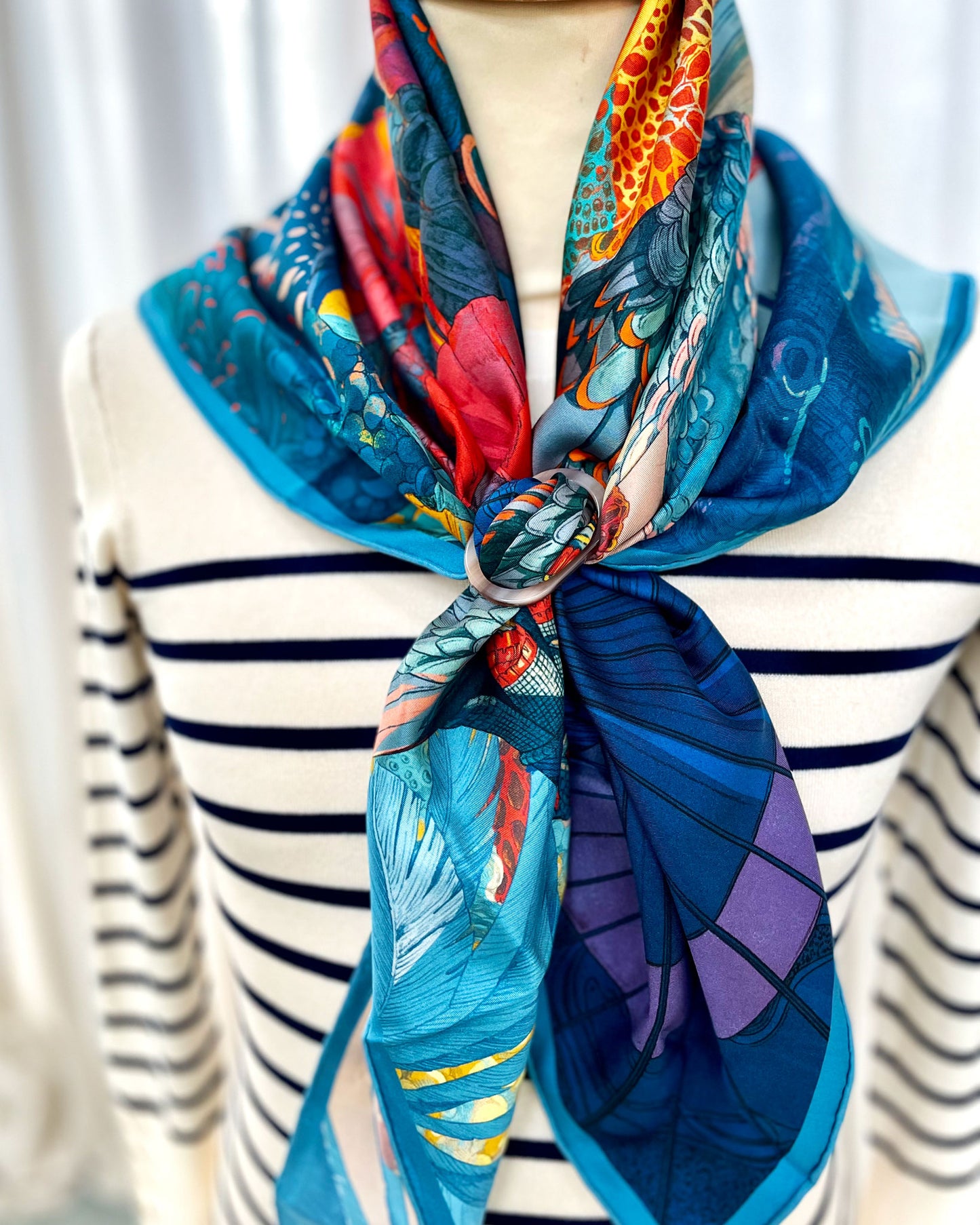 Bio Acetate Scarf Ring - Dark Tokyo / Flesh Beige