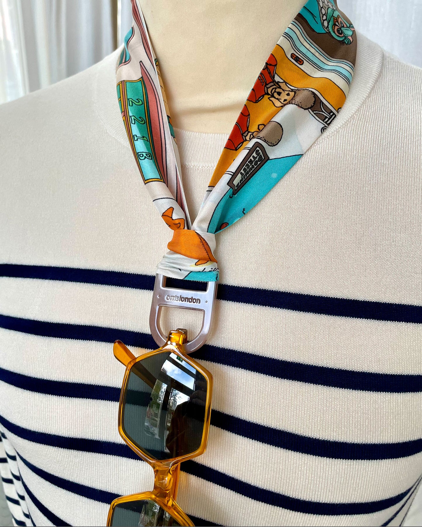 Bio Acetate Scarf Ring - Dark Tokyo / Flesh Beige