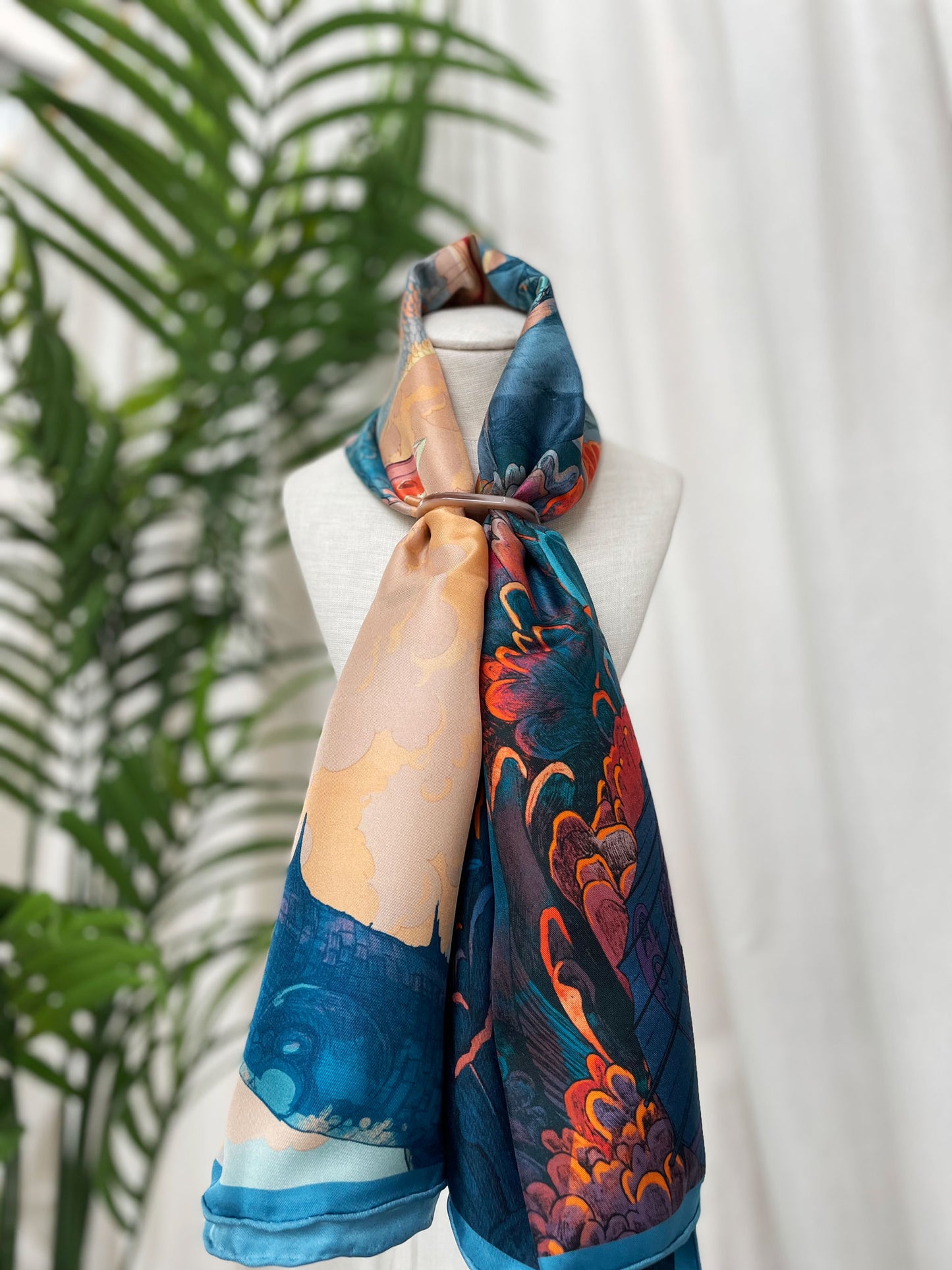 Bio Acetate Scarf Ring - Dark Tokyo / Flesh Beige