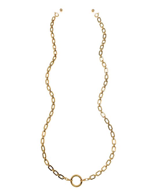 Athena - Flat Oval Convertible Glasses Chain Necklace