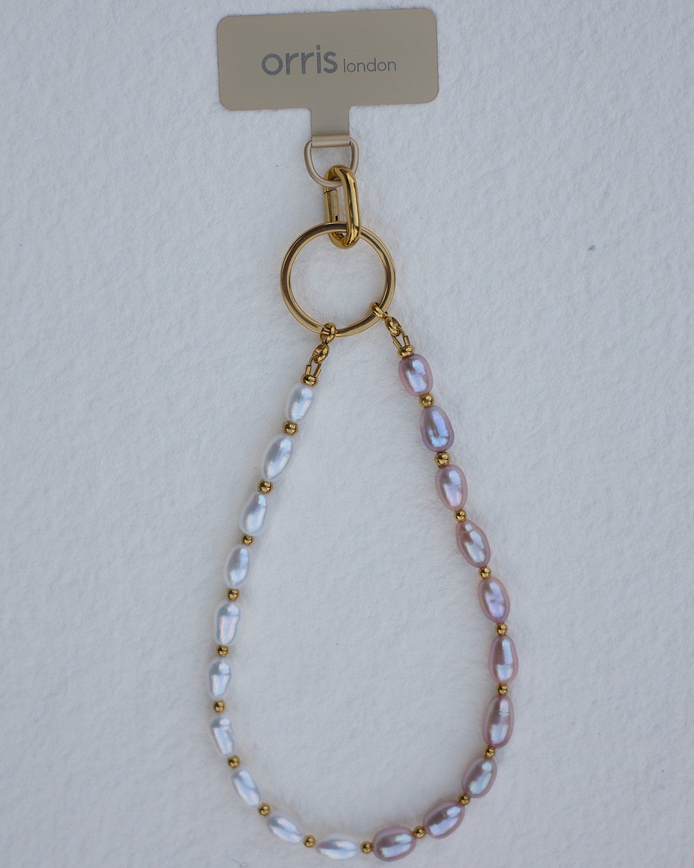 Fresh Water Pearl Phone Strap with Connecting Card