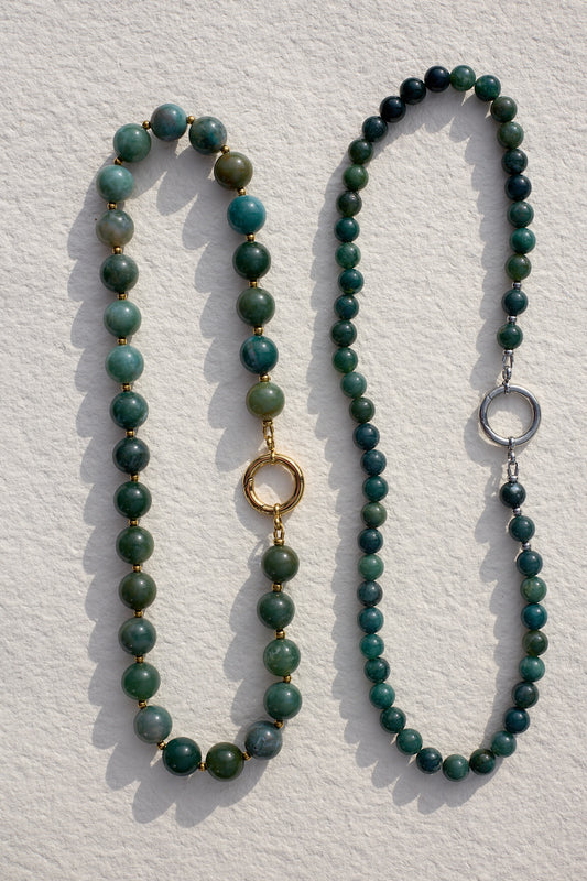 The O Necklace | Indian Agate Small Ball Ball  | Glasses Holder