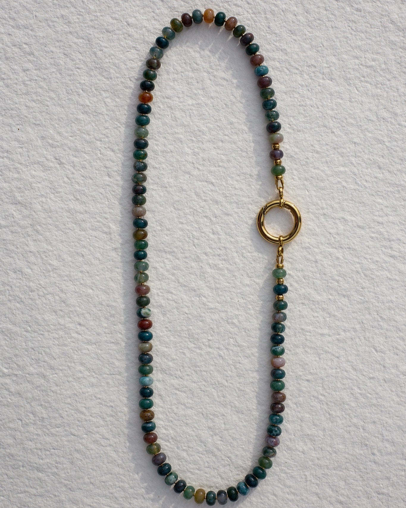The O Necklace | Indian Agate Rondelle | Glasses Holder