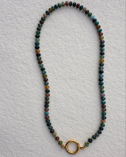 The O Necklace | Indian Agate Rondelle | Glasses Holder