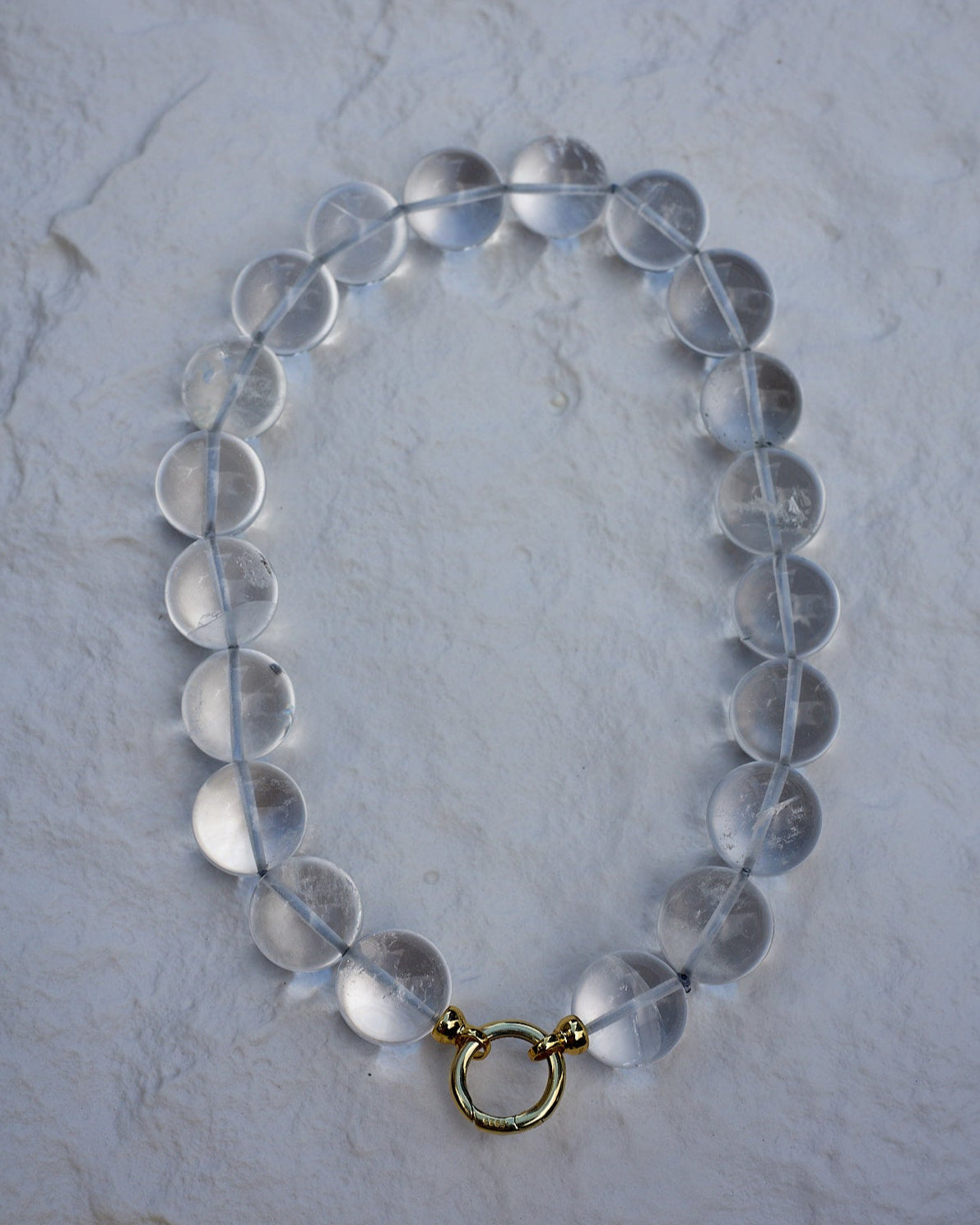 Full Moon Quartz - – Natural White Quartz Glasses Necklace