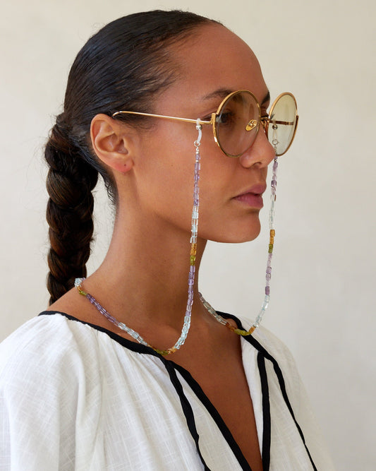 Ethereal Garden – Natural Gemstone Glasses Chain