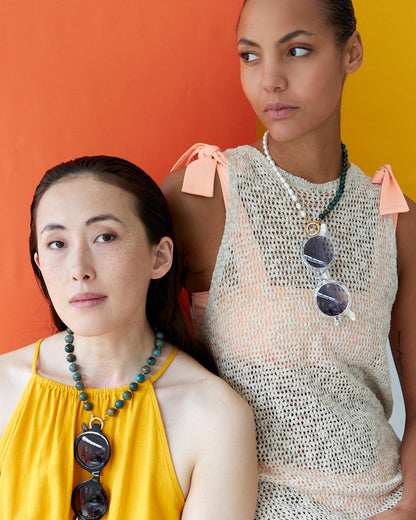 The O Necklace | Indian Agate Ball Ball | Glasses Holder