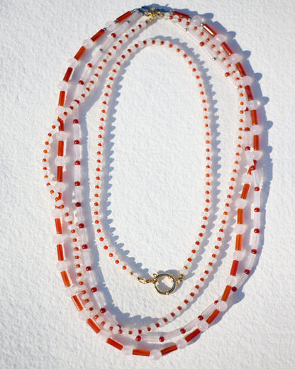 Gingham | Rose Quartz &  Agate | Glasses Chain
