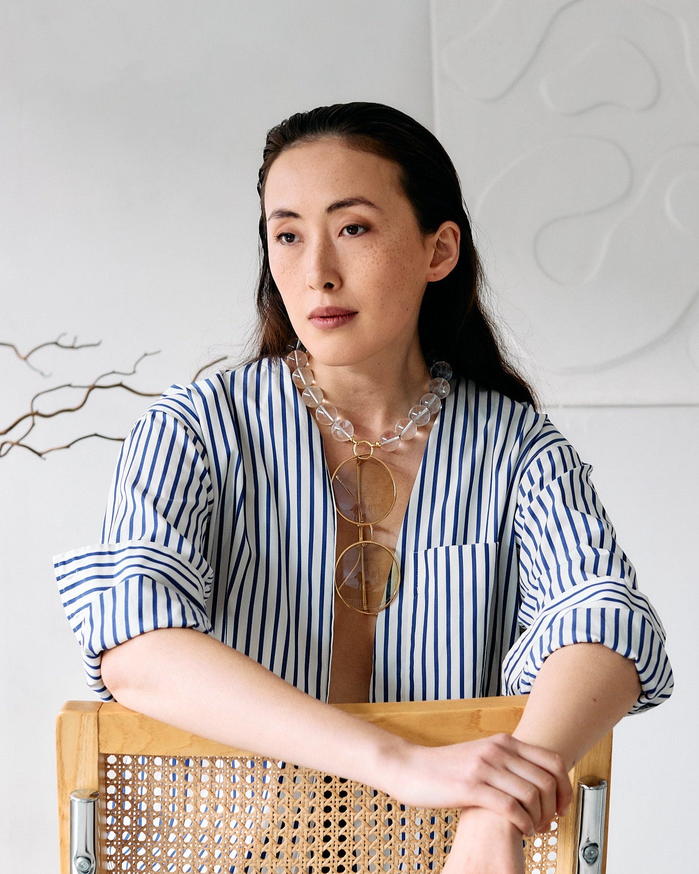 Full Moon Quartz - – Natural White Quartz Glasses Necklace