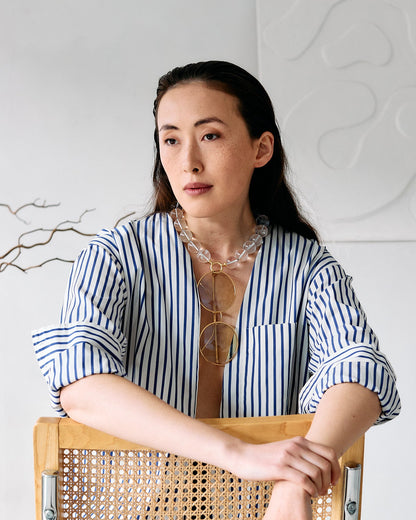 Full Moon Quartz - – Natural White Quartz Glasses Necklace