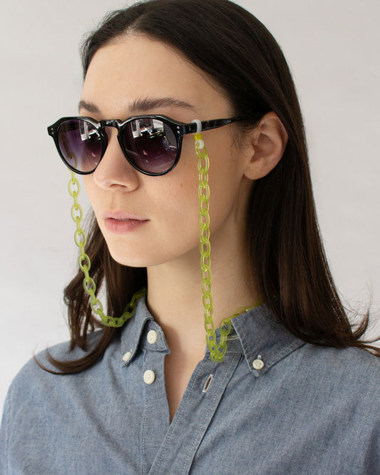 Smiley Mini | Olive Green | Bio-Acetate Glasses Chain