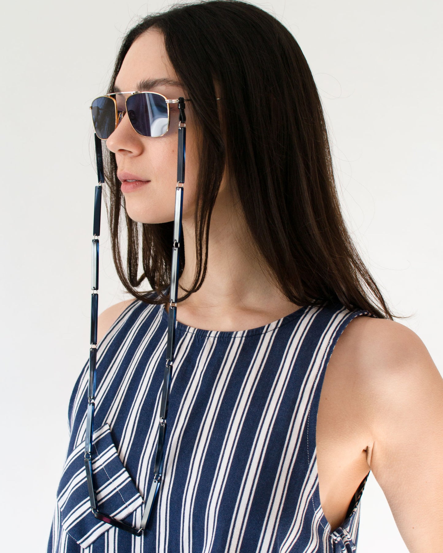 Spaghetti | Bio-Acetate Deep Ocean Blue| Glasses Chain