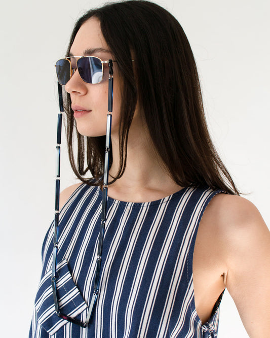 Spaghetti | Bio-Acetate Deep Ocean Blue| Glasses Chain