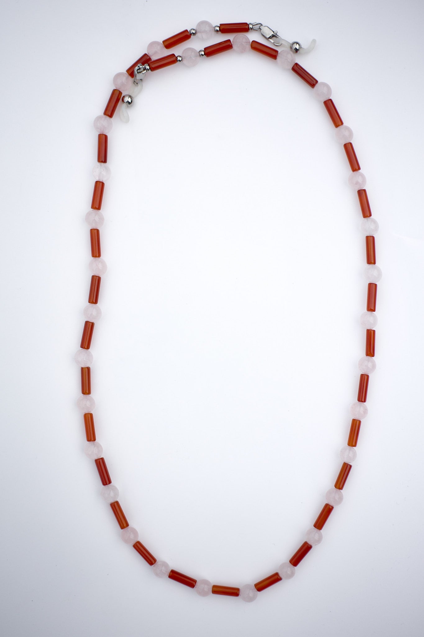 Gingham | Rose Quartz &  Agate | Glasses Chain