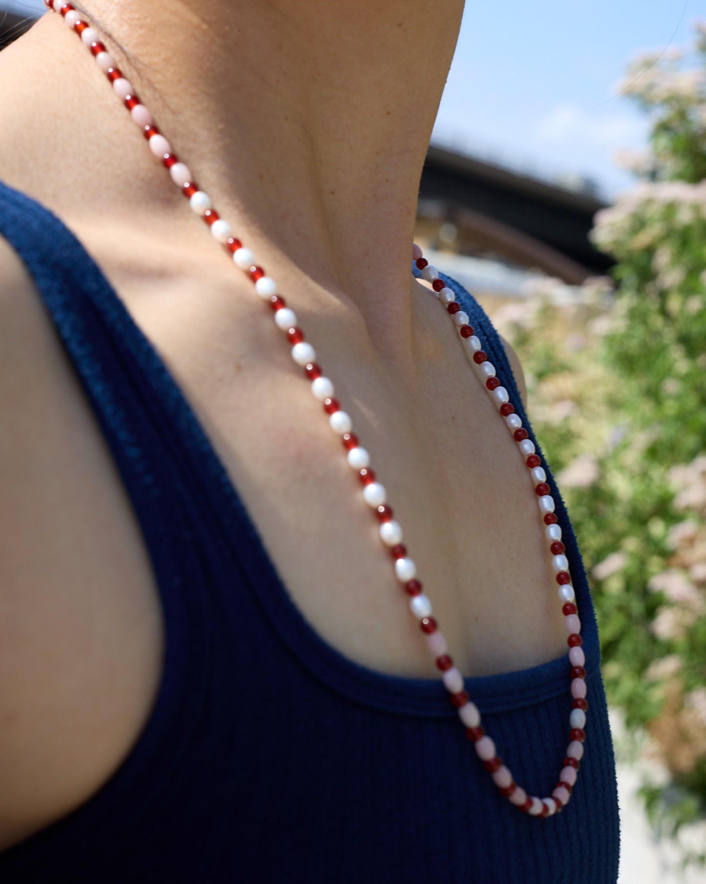 Sakura | Pink Opal & Fresh Water Pearl | Glasses Chain