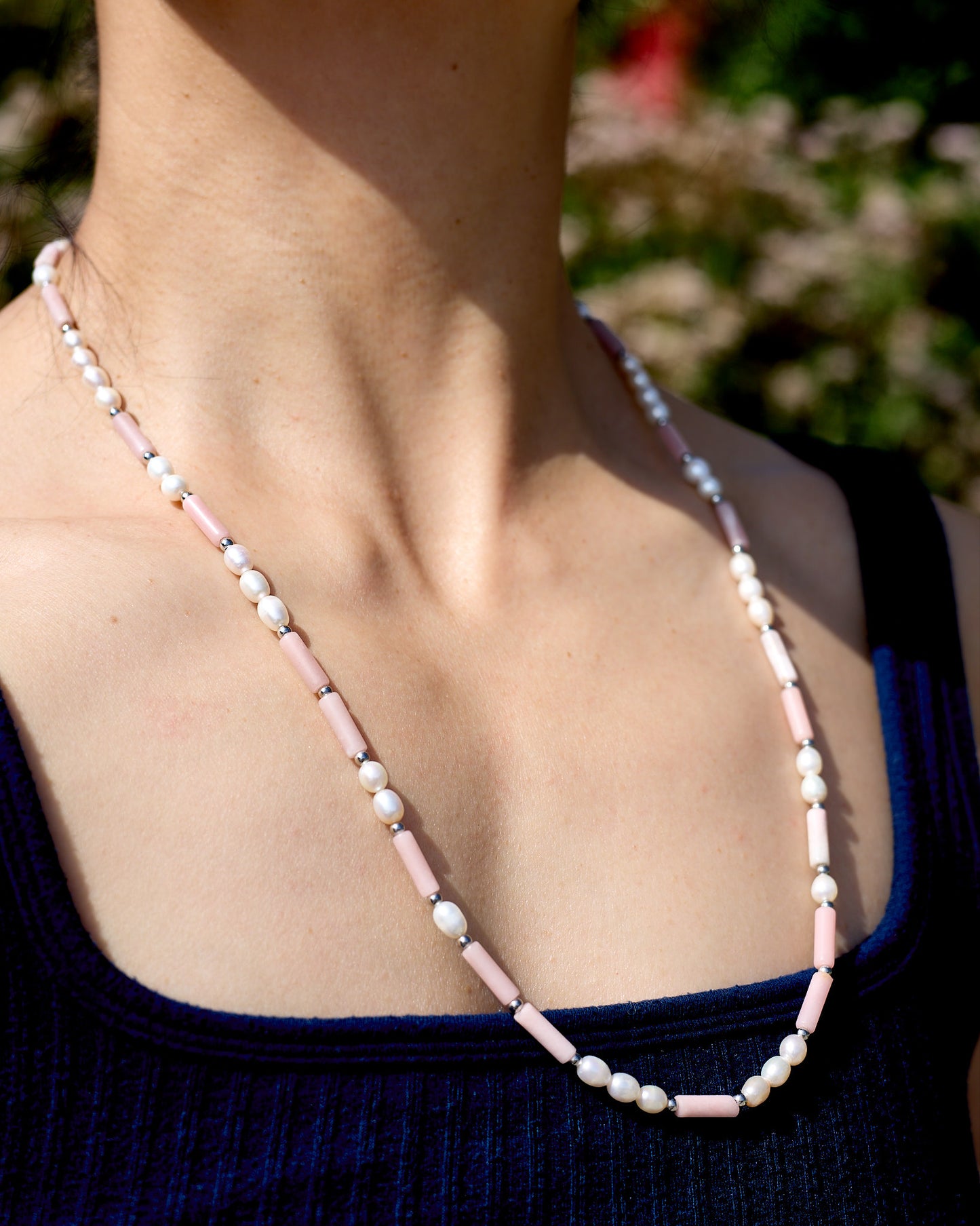 Sakura | Pink Opal & Fresh Water Pearl | Glasses Chain