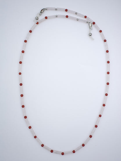 Gingham | Rose Quartz &  Agate | Glasses Chain