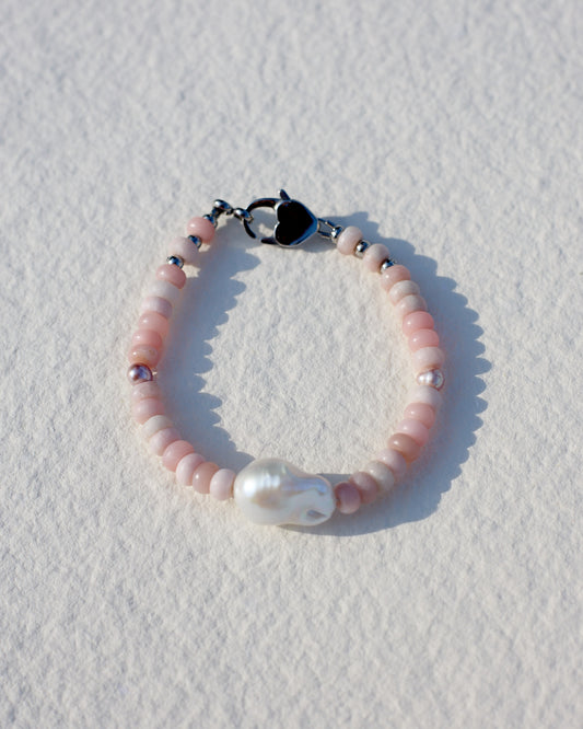 Baroque Pearl & Pink Opal Bracelet