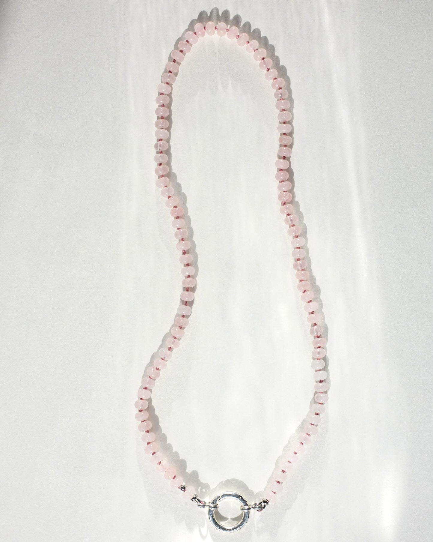 The O Necklace | Natural Stone Rondelle Knotted | Glasses Holder