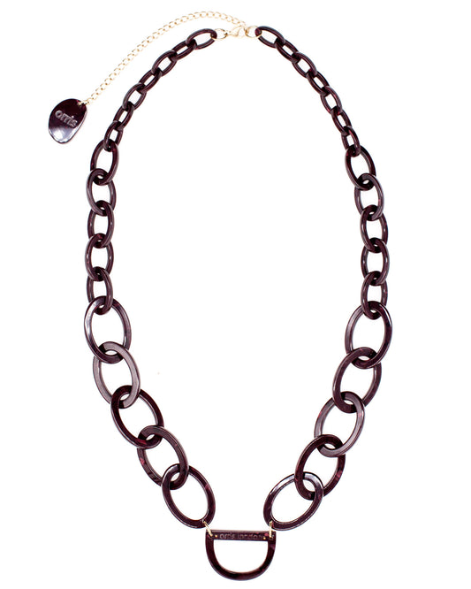 Original D Necklace | Burgundy Horn | Glasses Necklace