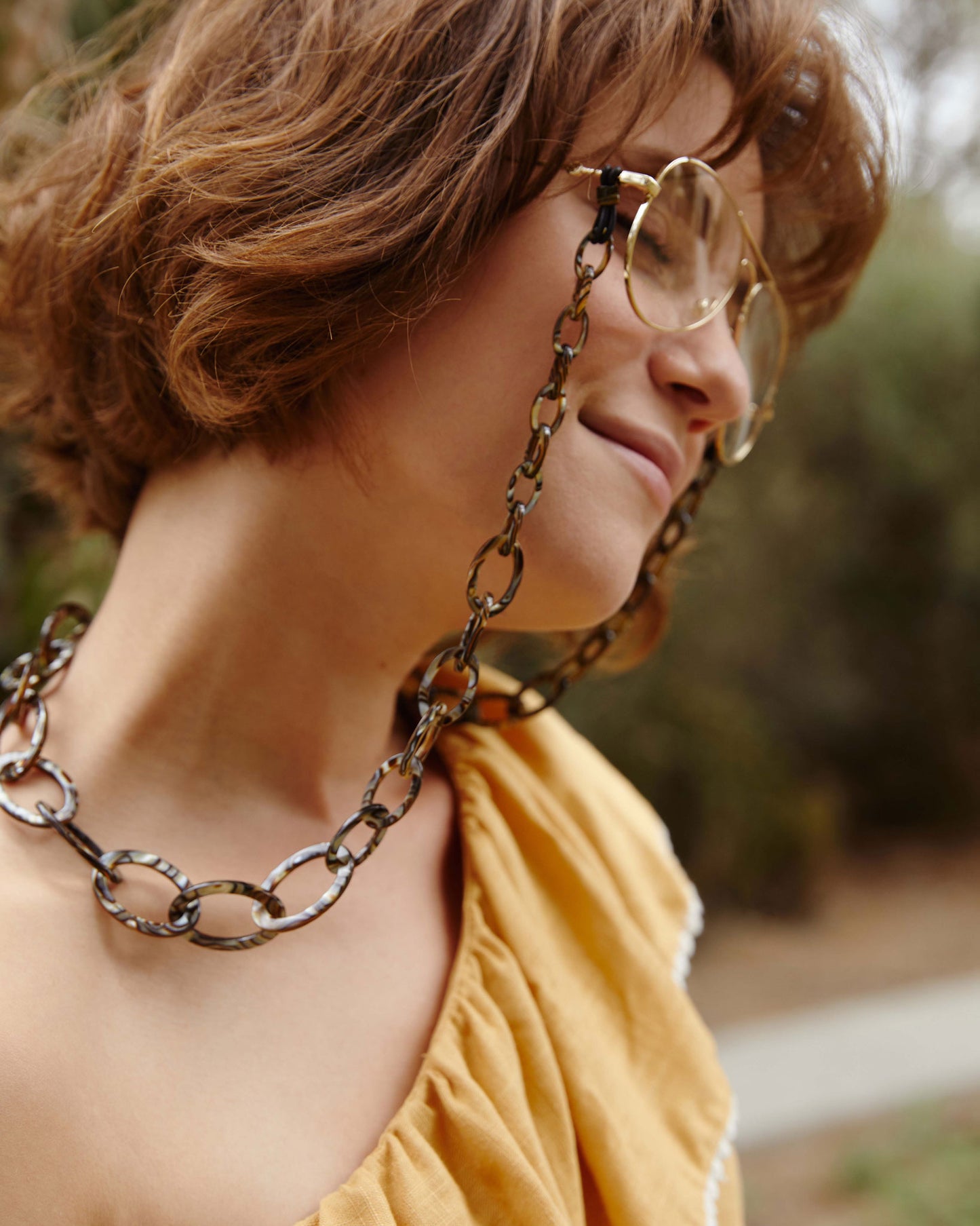 Smiley Chain | Tiger Onyx | Glasses Chain