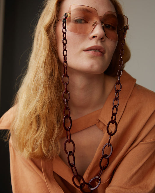 Smiley Chain | Burgundy Mineral | Glasses Chain