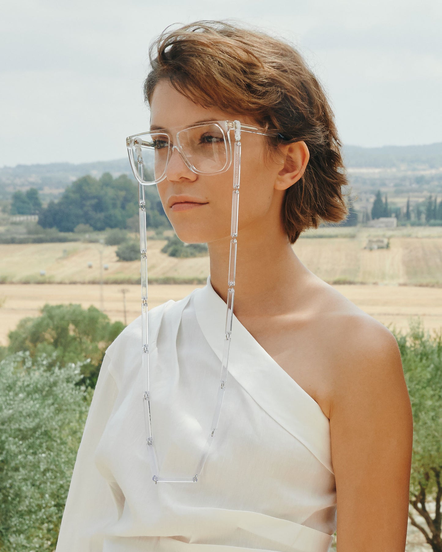 Spaghetti | Bio-Acetate Ice Clear | Glasses Chain