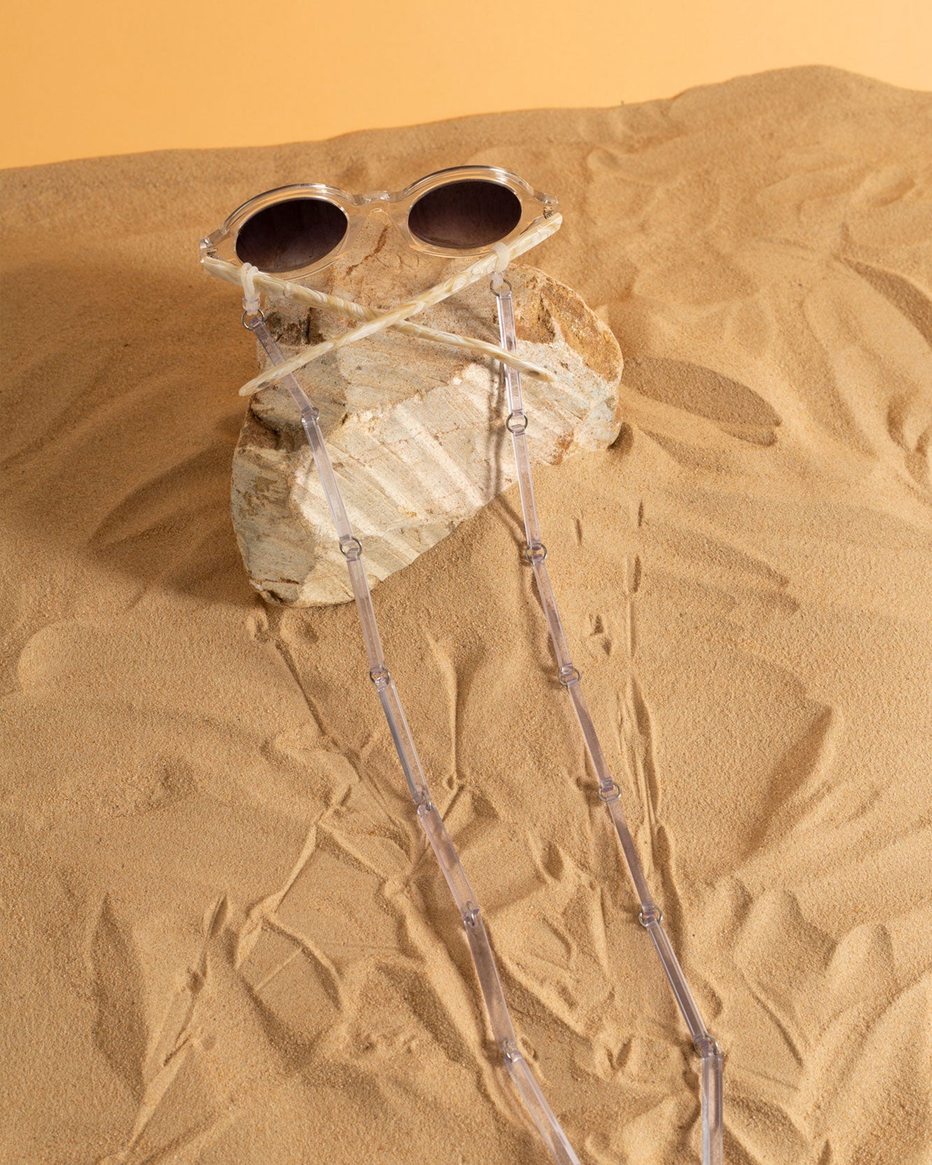 Spaghetti | Bio-Acetate Ice Clear | Glasses Chain