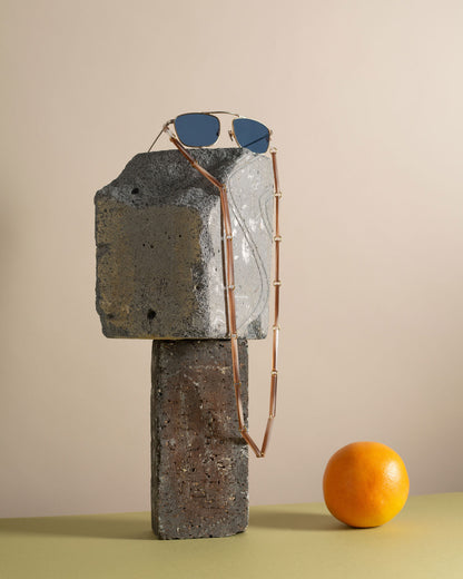 Spaghetti | Bio-Acetate Flesh Beige | Glasses Chain