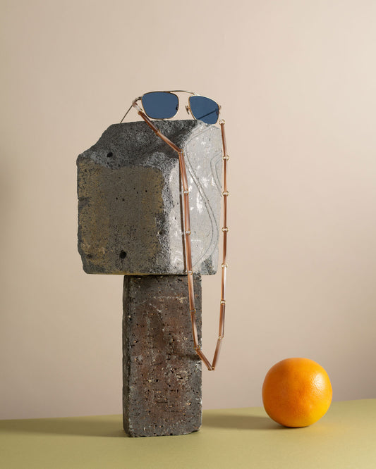 Spaghetti | Bio-Acetate Flesh Beige | Glasses Chain